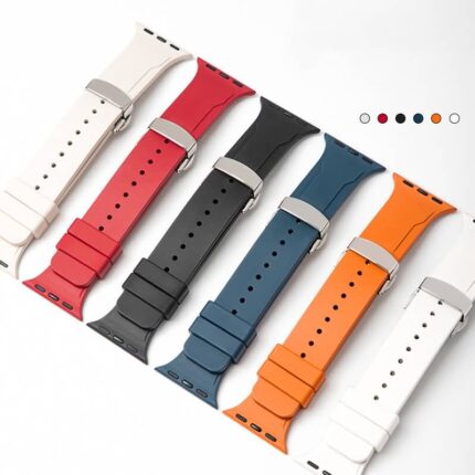 アップルウォッチ バンド Apple Watch 高品質 FKM ラバー  フッ素ゴム ラバー ベルト  耐熱性  耐油性 アップルウォッチ バンド ベルト Apple Watch 交換ベルト  Apple Watch Series 38mm 40mm 41mm 42mm 44mm 45mm 46mm 49mm 全5色 SKU:AC04102025023