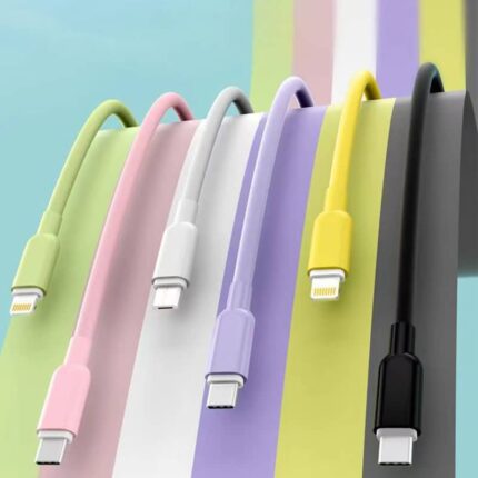 iPhone Lighting?type-c USB ケーブル PD100W Type-C充電ケーブル 1.2m シリコン素材 高耐久 断線防止 充電ケーブル Lighting ケーブル 全5色  SKU:IPC02262025011