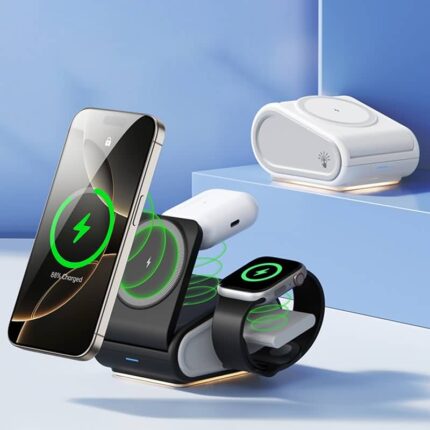 4in1ワイヤレス充電器 充電スタンド iphone airpods 同時充電  15W スタンド 置くだけで充電  アップルウォッチ充電器  ワイヤレス充電スタンド 全2色 SKU:IPC03292025079